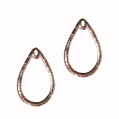TierraCast Stitch-around Teardrop Charm / 2 Pack / plated pewter with an antique copper finish