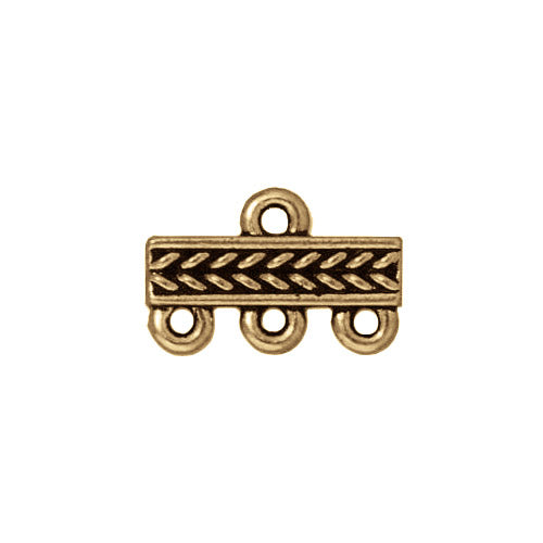 TierraCast Braided 3 To 1 Link / pewter with antique gold finish