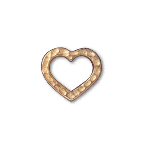 TierraCast Hammertone Heart Ring / plated pewter with a bright gold finish