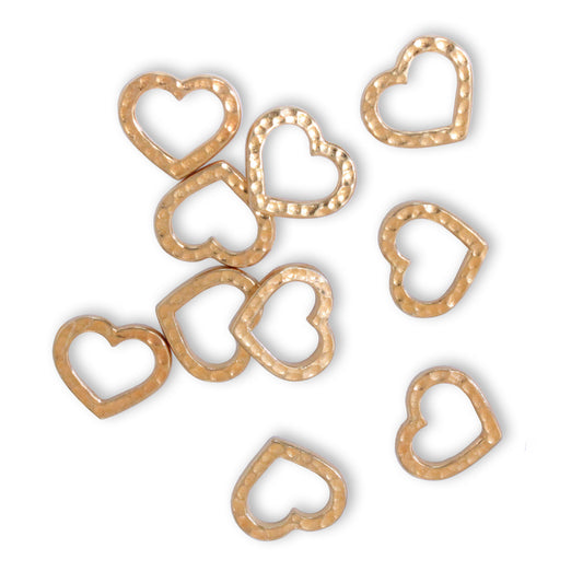 TierraCast Hammertone Heart Ring / plated pewter with a bright gold finish
