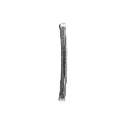 TierraCast Hammertone Drilled Rectangle Link / pewter with antique silver finish / side view