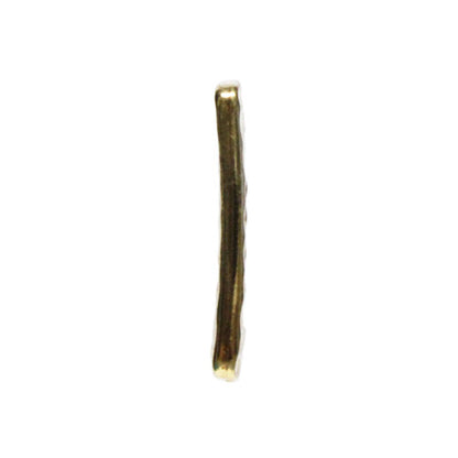 TierraCast Hammertone Drilled Rectangle Link / pewter with a bright gold finish / side view