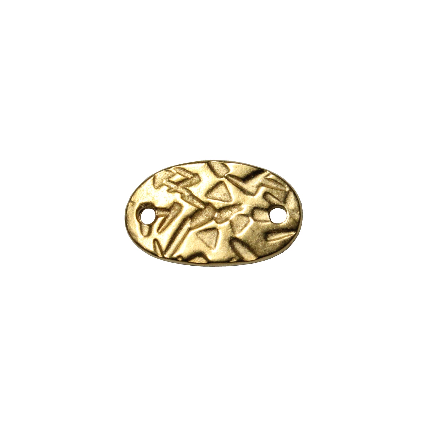 TierraCast Abstract Oval Link / pewter with a bright gold finish / front view