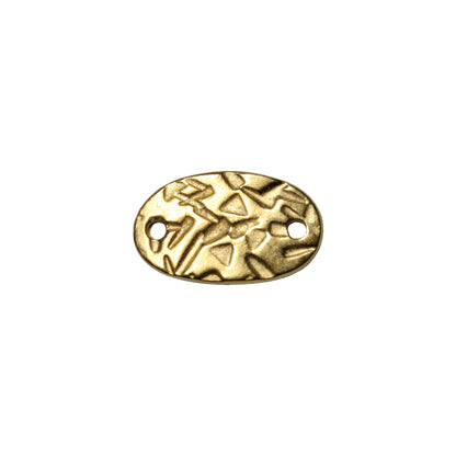 TierraCast Abstract Oval Link / pewter with a bright gold finish / front view