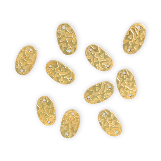 TierraCast Abstract Oval Link / 10 Pack / pewter with a bright gold finish