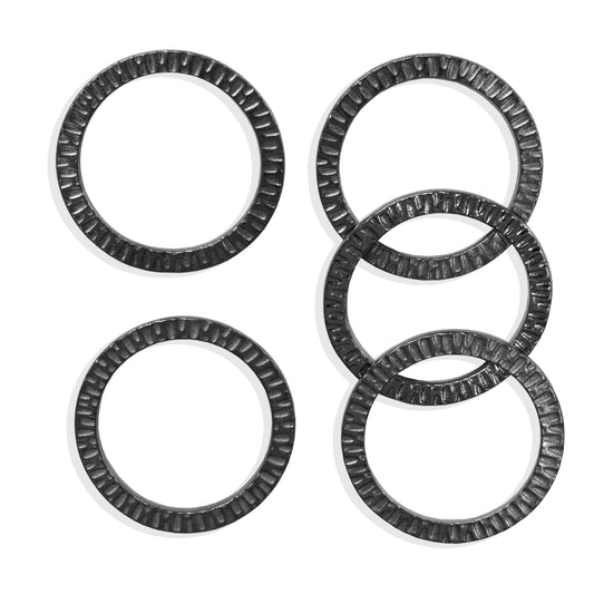 TierraCast 32mm Radiant Ring Link / 5 Pack / pewter with a black finish