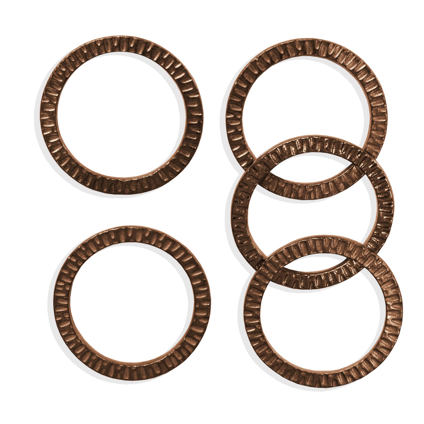 TierraCast 32mm Radiant Ring Link / 5 Pack / pewter with antique copper finish