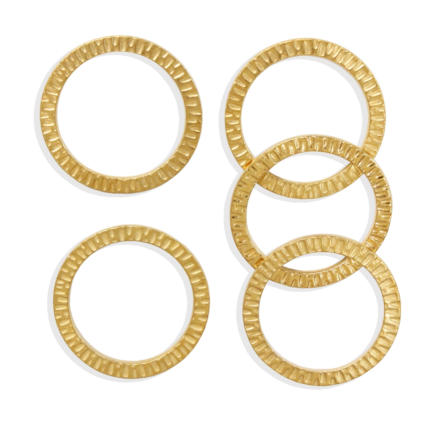 TierraCast 32mm Radiant Ring Link / 5 Pack / pewter with a bright gold finish