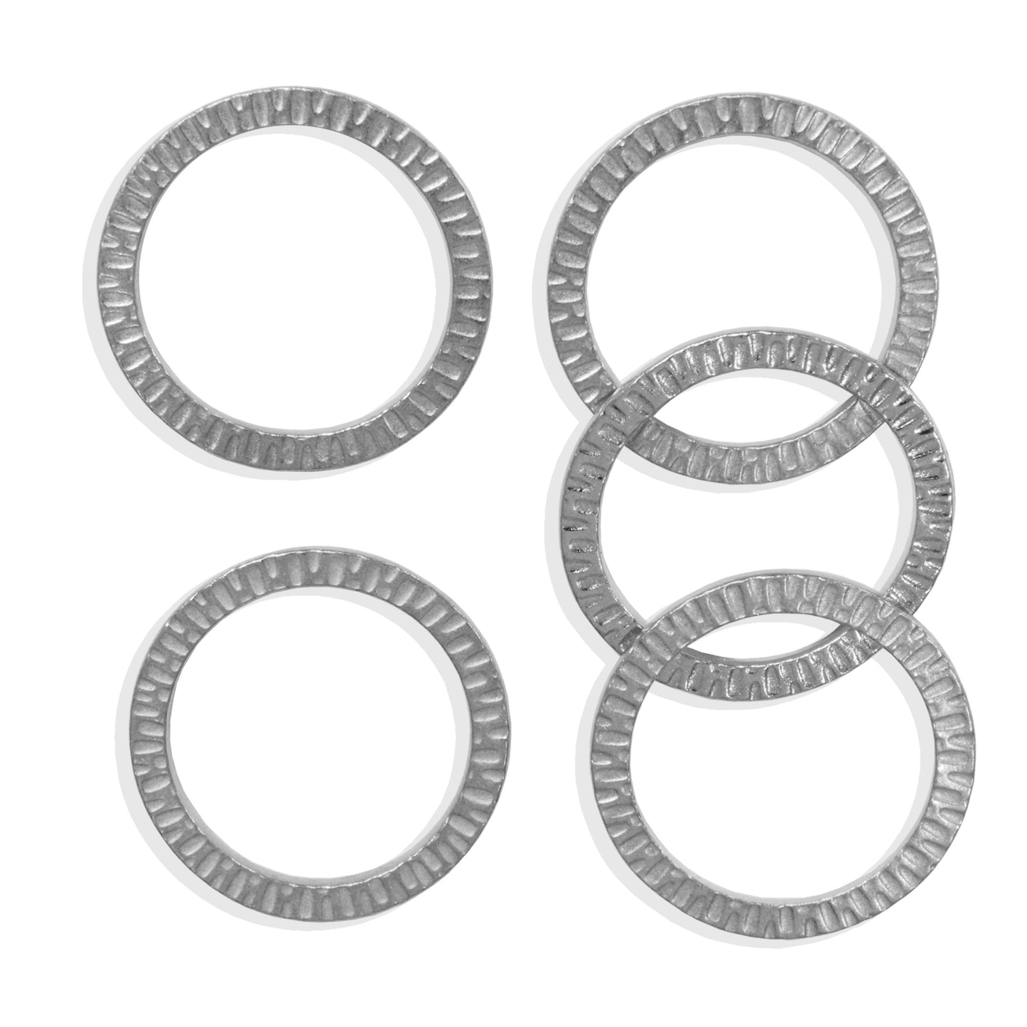 TierraCast 32mm Radiant Ring Link / 5 Pack / pewter with a white bronze finish