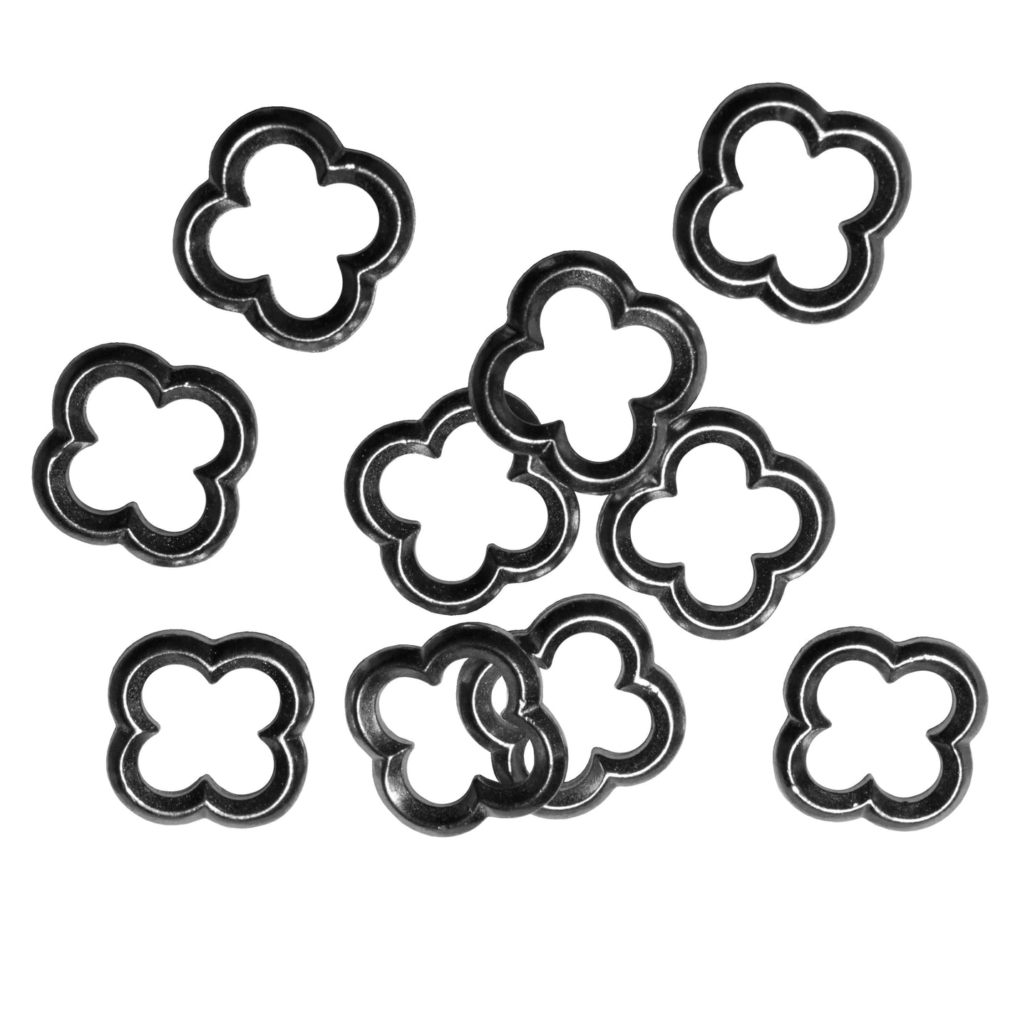 TierraCast 16mm Quatrefoil Link / 10 Pack / pewter with a black finish