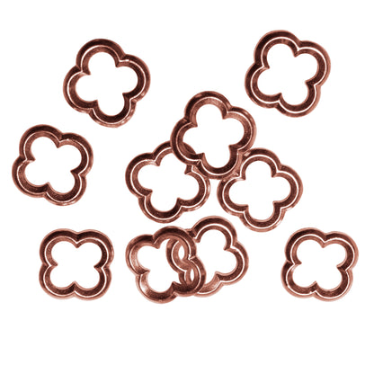 TierraCast 16mm Quatrefoil Link  / 10 Pack / pewter with antique copper finish