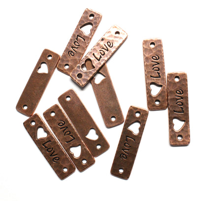 TierraCast Love Link / 10 Pack / pewter with antique copper finish