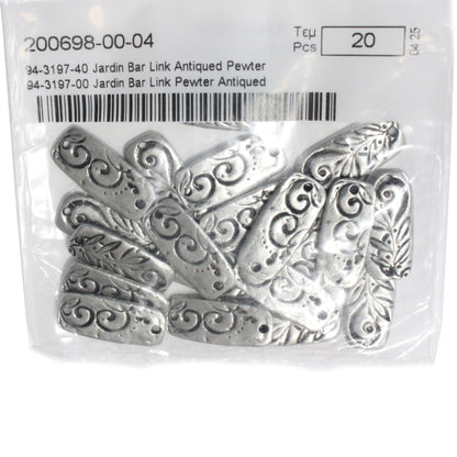 TierraCast Jardin Bar Connector Link / 20 Pack / pewter with antique finish