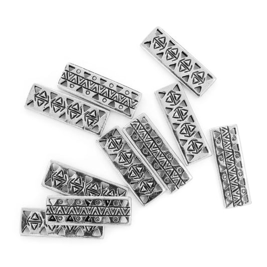 TierraCast Ethnic Bar Link / 10 Pack / pewter with antique silver finish