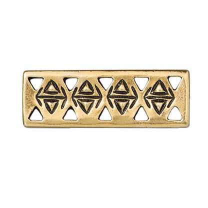 TierraCast Ethnic Bar Link / 10 Pack / pewter with antique gold finish