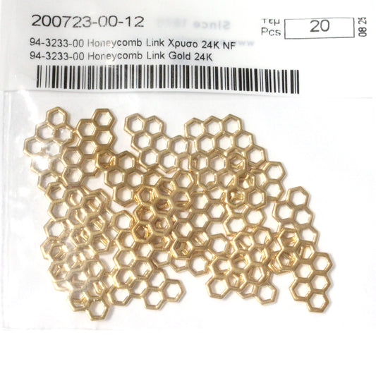 TierraCast Honeycomb Link / pewter with antique gold finish