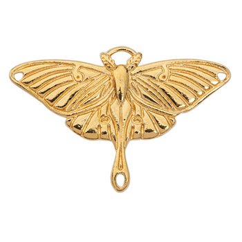 TierraCast Luna Moth Pendant Link / pewter with a bright gold finish