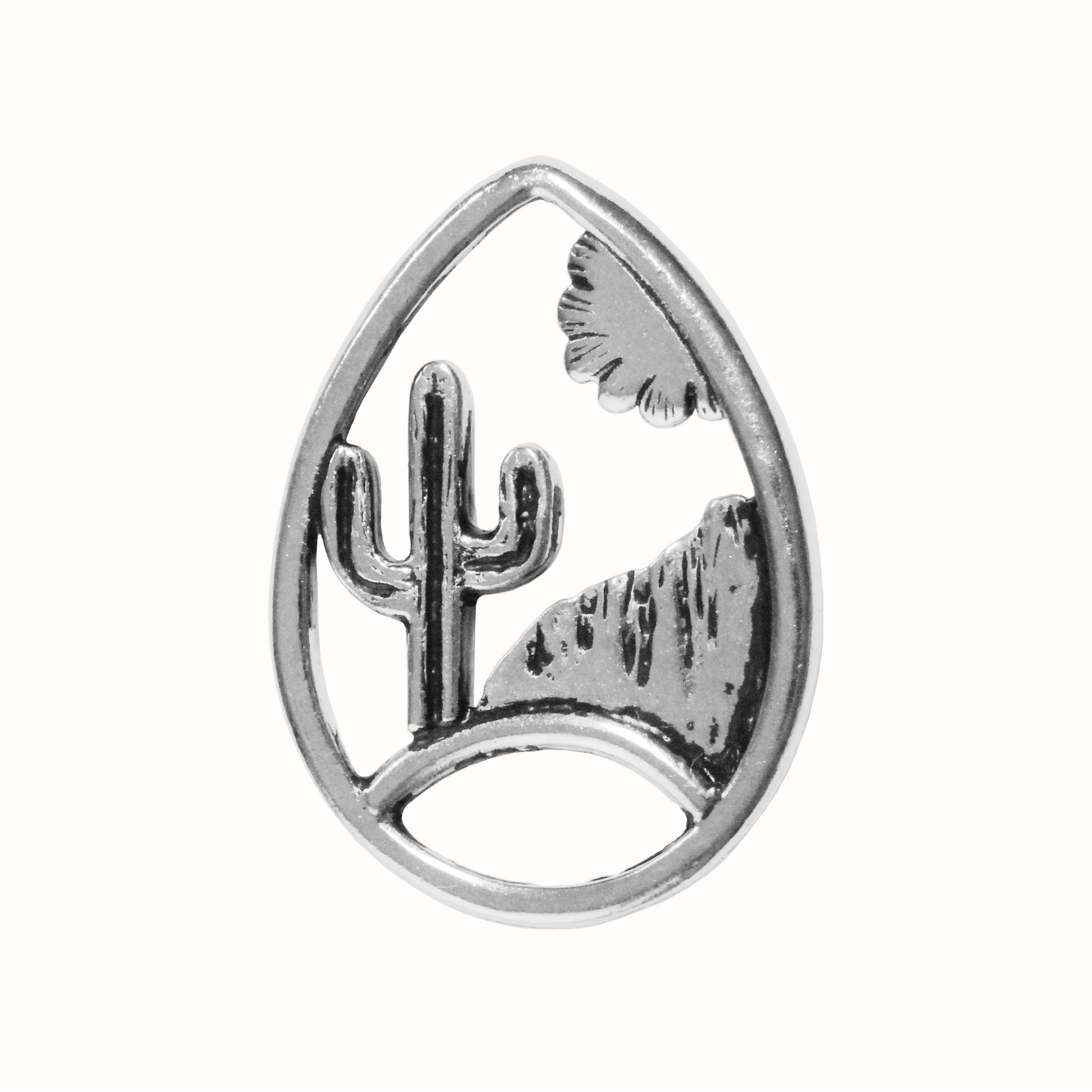 TierraCast Desert Landscape Link / plated pewter with an antique silver finish
