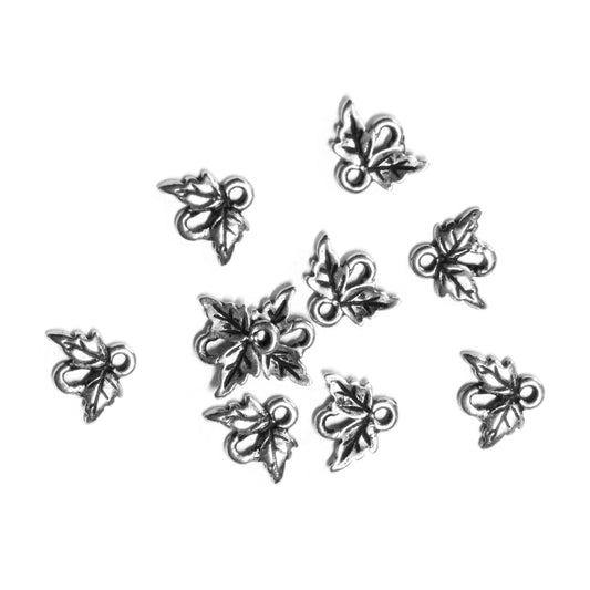 TierraCast Leaf Link / 10 Pack / pewter with antique silver finish
