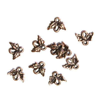 TierraCast Leaf Link / 10 Pack / pewter with antique copper finish