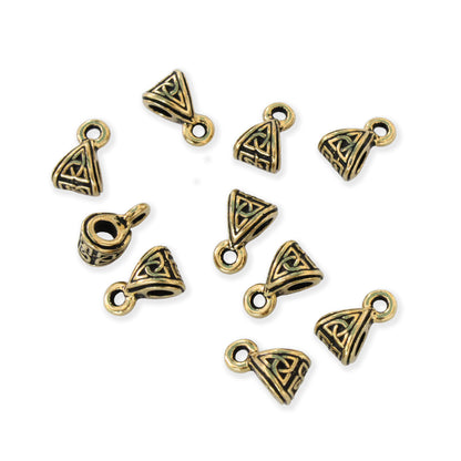 TierraCast Celtic Bail / 10 Pack / pewter with antique gold finish