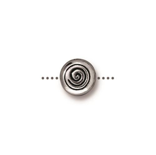 TierraCast Spiral Bead / pewter with antique silver finish / 94-5544-12