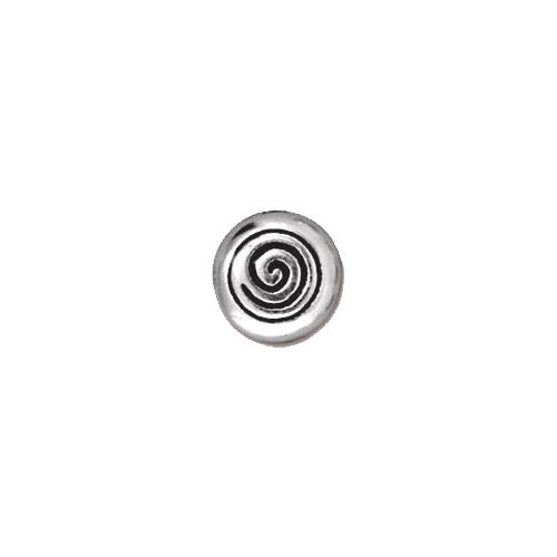 TierraCast Spiral Bead / pewter with antique silver finish