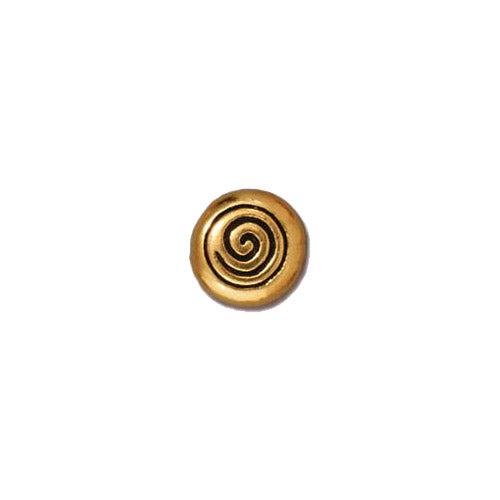 TierraCast Spiral Bead / pewter with antique gold finish
