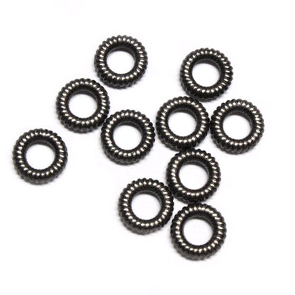 TierraCast 10mm Coiled Ring Bead / 10 Pack / pewter with a black finish