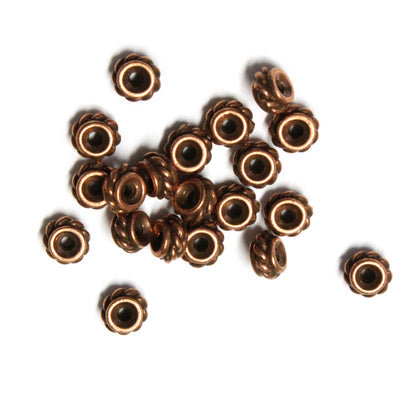TierraCast Twisted Bead / 20 Pack / pewter with antique copper finish