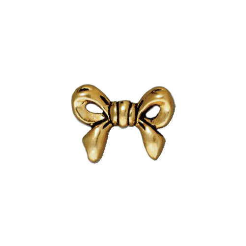 TierraCast Bow Bead / pewter with antique gold finish / 94-5610-26