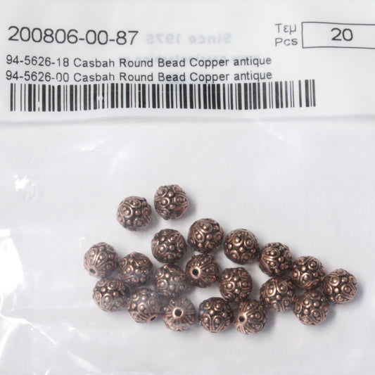 TierraCast Casbah Round Bead / pewter with an copper finish