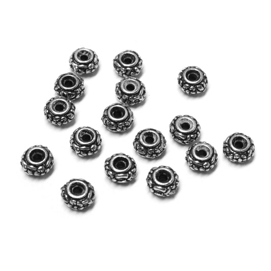 TierraCast Meadow Bead / 16 Pack / pewter with antique silver finish