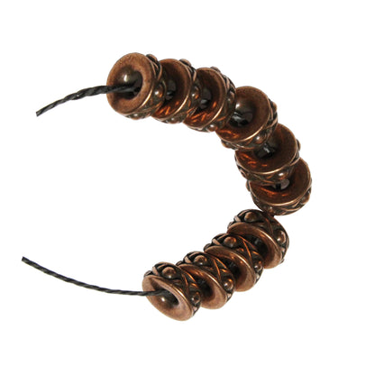 TierraCast 10mm Legend Spacer Bead / pewter with antique copper finish / 10 Bead Pack
