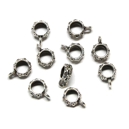 TierraCast Oasis Bail / 10 Pack / pewter with antique silver finish