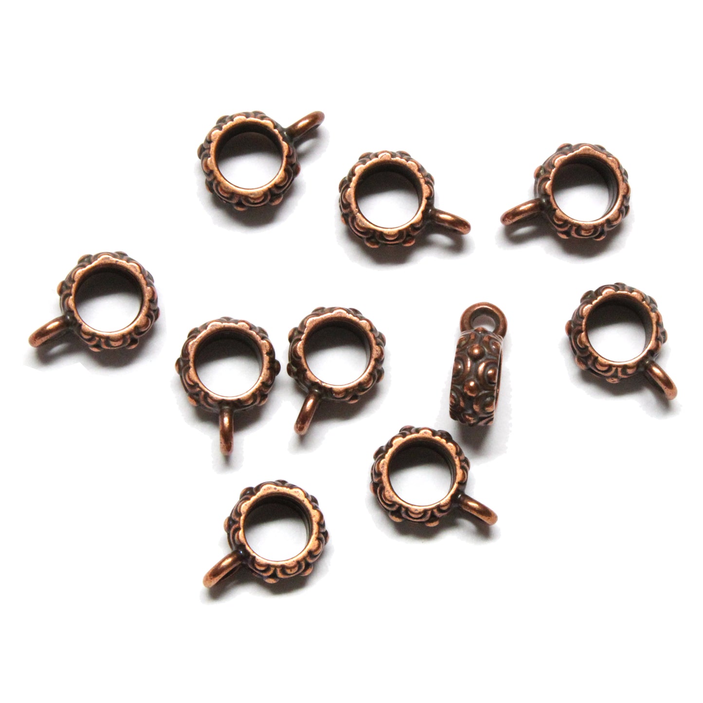 TierraCast Oasis Bail / 10 Pack / pewter with antique copper finish