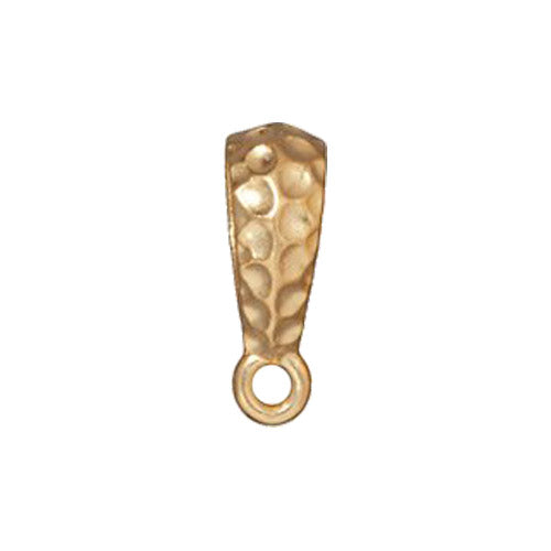 Hammertone Bail Large Diameter / pewter with a bright gold finish