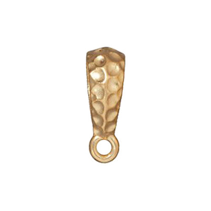 Hammertone Bail Large Diameter / pewter with a bright gold finish
