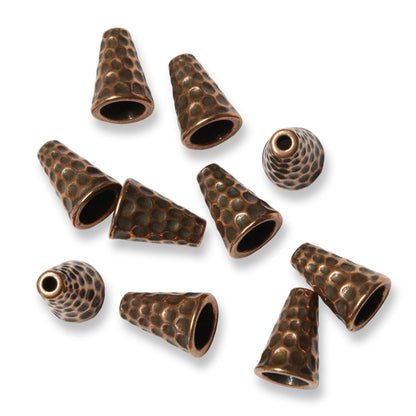 TierraCast Hammertone Tall Cone / 10 Pack / pewter with antique copper finish