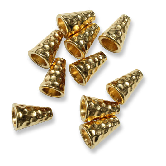 TierraCast Hammertone Tall Cone / 10 Pack / pewter with a bright gold finish