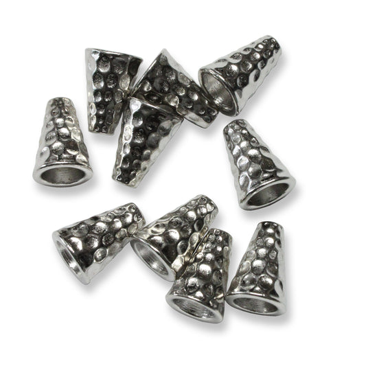 TierraCast Hammertone Tall Cone / 10 Pack / pewter with a bright rhodium finish