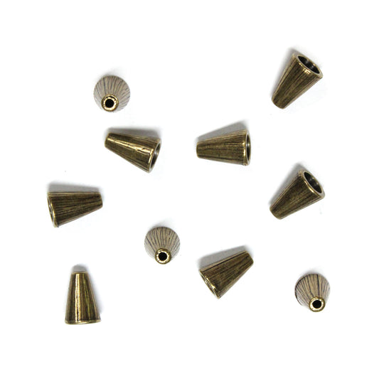 TierraCast Radiant Tall Cone / 10 Pack / pewter with a brass oxide finish