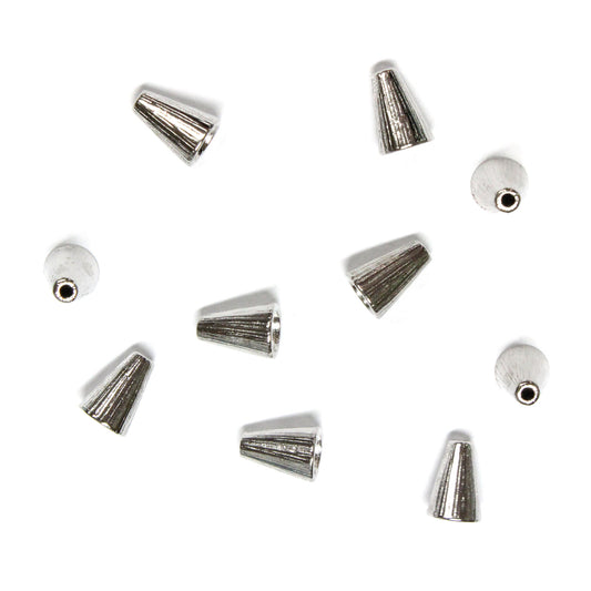 TierraCast Radiant Tall Cone / 10 Pack / pewter with a bright rhodium finish