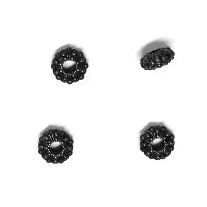 TierraCast Casbah Euro Bead / 4 Pack / pewter with a black finish / large hole bead