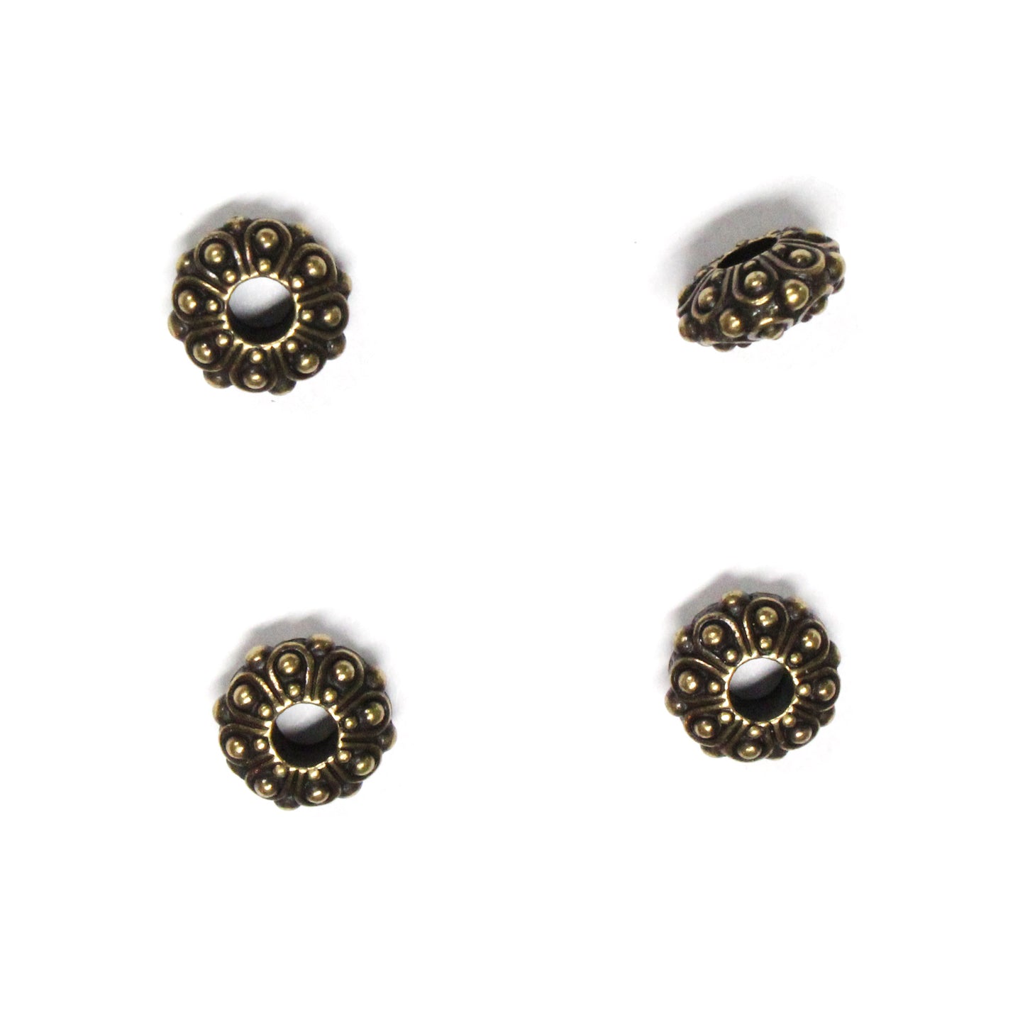 TierraCast Casbah Euro Bead / 4 Pack / pewter with a brass oxide finish