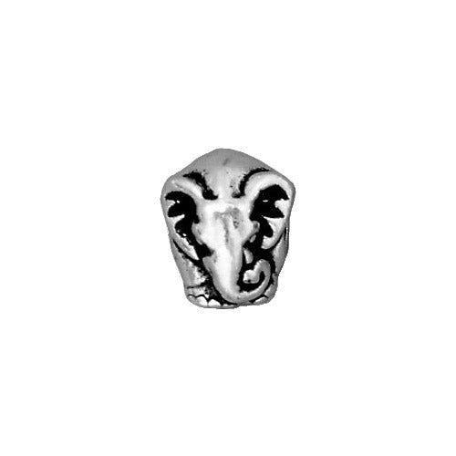 TierraCast Elephant Euro Bead / 5 Pack / pewter with antique silver finish / large hole bead