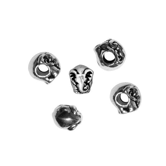 TierraCast Elephant Euro Bead / 5 Pack / pewter with antique silver finish / large hole bead