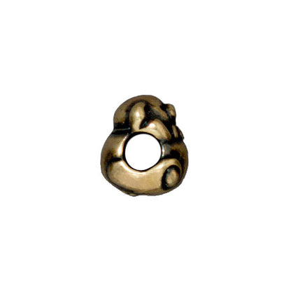 TierraCast Bear Euro Bead / pewter with brass oxide finish / large hole bead / side view