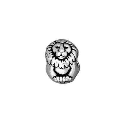 TierraCast Lion Euro Bead / pewter with antique silver finish / large hole bead