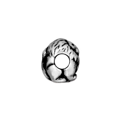 TierraCast Lion Euro Bead / pewter with antique silver finish / large hole bead / side view